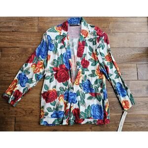Sag Habor Vintage Floral Blazer Women's Size 15/16 Made in USA NWT
